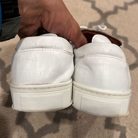 designer silvio massimo white leather sneakers size 42 9 US size all leather - Picture 6 of 11